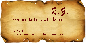 Rosenstein Zoltán névjegykártya